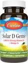 Carlson Labs Solar D Gems Vitamina Naturală D3, 2000 UI, 120 Softgels