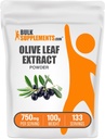 BulkSupplements.com Olive Leaf Extract pulbere - Herbal Supplement, Antioxidant Source, Olive Leaf Powder - Gluten Free, 750mg per Serving, 100g (3.5 oz) (Pachet de 1)