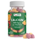 YumVs Calciu 500mg cu vitamina D3 - Raspberry & Orange Aromă de calciu Vitamina D Gumies, Supliment de calciu masticabil pentru copii și adulți, Vitamina D Gumies de calciu, Kosher Halal Gluten gratuit (conte 60)