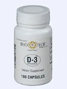 Bio-Tech - D3 (colecalciferol) 1000 UI 100 capsule de Bio-Tech