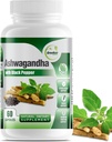 GreeNatr Capsule organice Ashwagandha cu Pepper negru pentru absorbție îmbunătățită - Îmbunătățitor de spirit cu energie și funcție cognitivă - 1300 mg Capsule vegetale (1 flacon)
