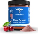 Pulbere de magneziu pentru somn, Cireșe tarte, 1mg Melatonină & Glicină Ingredient natural Supliment de ajutor pentru pat. Calmant, Stres Relief Sleep Drink Mix Praf Ajutor. Amestec unic de Yale DRS