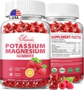 Potasiu Magneziu Gumries Citrat de potasiu 99mg Magneziu Citrate 250mg Magneziu Complex de potasiu Supliment, Suport Imun, 60 Zmeură Gumies 2 Pack