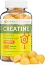 Creatin Monohidrat Gummie pentru bărbaţi şi femei (100 Conte, mari dimensiuni flacon, 5000 mg) Natural Mesteca dimensiunea vrac realizate în Statele Unite ale Americii
