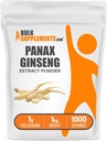 BulkSupplements.com Ginseng Root Extract pulbere - Panax Ginseng Supliment, Herbal Supplement - Vegan & Gluten gratuit, 1g per Serving, 1kg (2,2 lbs) (Pachet de 1)
