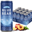 Blue Bear Melatonin Sleep Drink, Sleep Tea for Bedtime Support, White Peach Tea with Melatonin (5mg), Lavender, Ashwagandha, Chamomile, GABA, L-Theanine, Cafeine-Free, Zero Sugar, 8,4 Fl Oz 12-Pack
