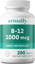 De fapt vitamina B12 1000mcg Tablete 200ct Energie Metabolism pentru adulți, 200Day Supply, 200 Conte