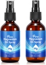 Spray de ulei de magneziu topic, Spray de ulei de magneziu pur pentru picioare, 100% pură, absorbție rapidă - sursă naturală cu amestec puternic de uleiuri esențiale 2.02 fl oz (2 Fl Oz (Pachet de 2))