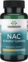 Swanson NAC N-Acetyl Cysteine - Antioxidant Anti-Agging Suport hepatic respirator - Aminoacid Supliment 1000 mg 60 Capsule