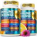 12 în 1 Premium Imune Defense Vitamine - Immune Supplement w/Vitamina D3 5000 UI Vitamina С 1000mg Zinс 50mg - Luxe Alegerea pentru Premium Imune Support - cu echinacea Elderberry si Ginger - 120 Capace