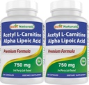 Cele mai bune capsule Naturale Acetil L-Carnitină şi acid lipoic alfa 750 mg 120 capsule (120 număr de capsule)
