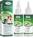 Picături oftalmice pentru câini și pisici, picături de ochi blând Formula Dog, Flush & Soothe Ochi Iritații Suportă ochi Infecție ochi Utilaj Ochi Curăţător, - Animale de companie ochi Îngrijire blândă Pisici suplimentare picături pentru ochi - 4.04 fl oz