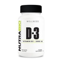 NutraBio Vitamina D (2000 UI), Suport imun - 90 Capsule vegetale