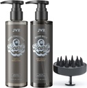 JVR Barbă de spălare și balsam de barbă pentru bărbați, barbă șampon curata și reduce frizz, Souten & Consolides, Organic cu nucă de cocos, Aloe, Oferă strălucire pentru barbă uscată & Coarse, îngrijire barbă (6,7oz)