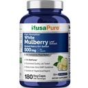 NusaPure White Mulberry Leaf Extract 10:1 Extract, 500 mg echivalent cu 5000 mg 180 Veg Caps (Vegan, Non OMG Bioperine)