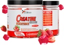 Creatină Monohidrat Gummies 5000mg Zahăr gratuit pentru bărbați și femei, cu L-Taurină + vitamina B12 pentru rezistență musculară, musculare Constructor, energie Boost, supliment de pregătire, căpșuni, 120 Conte
