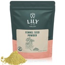 Lily of the Valley Fennel Seed Extras Powder - Great for Cooking, Salads and Tea - 100% Raw Sourced from India - Vegan & Gluten-Free - Packed in Realable Pouch (8oz, 226g)