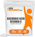 BulkSupplements.com Capsule acid ascorbic (Vitamina C capsule) - Vitamină pentru suport imunitar - Vegan - 1 capsulă per servire - 10 luni de aprovizionare (300 Veg capsule)