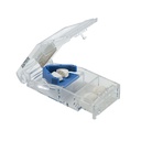 EZY DOSE Pilula Cutter și Splitter cu blocare, Cuts pastile, Vitamine, Tablete, Lamă de oțel inoxidabil, Călătorii Sized, Pastilele și vitaminele tăiate în condiții de siguranță, ușor de utilizat, albastru, BPA gratuit
