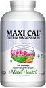 Maxi Health Calciu 1000 mg Supliment cu vitamina D3 (1000 UI) şi magneziu (500 mg) - Suport osos, dinţi şi articular pentru bărbaţi şi femei - 360 capsule - Maxi Cal