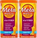 Metamucil, Daily Psyllium Husk Powder Supplement, Sugar-Free Powder, 4-in-1 Fibră pentru Digestive Health, Orange Flavored Drink, 114 lingurițe, 1.4 Pound (Pachet de 2)