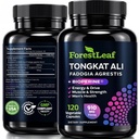 Tongkat Ali și Fadogia Agrestis pentru bărbați Supliment w/BioPerine - Tonkat-Ali Max Putere 200:1 Extract - Long Jack Tongkat-ali pentru bărbați - creștere musculară, performanță și energie - 120 capsule pulbere