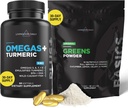 Livingood Daily Omegas and Greens Bundle - Rich in Antioxidanti