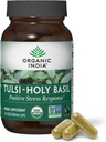 INDIA ORGANICă Tulsi Capsulele cu Basil Sfânt - Extractul Sfânt de Basil - Sfântul Supliment cu frunze de Basil, Suplimentul Herbal, Suport Imun, Ajutor de Stres, Vegan, Gluten-Free, Kosher, Organic, Non-GMO - 60 Capsule