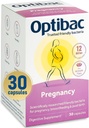 Optibac Probiotice Sarcina - 12 miliarde CFU & FOS Fibre, Vegan Probiotic Supliment pentru gravide si alaptare Femei, 30 Capsule