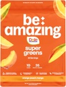 BE AMAZING Super Greens pulbere cu prebiotice, enzime digestive & antioxidanți, 35 fructe și legume, Electroliți & Fibră, Vegan, Gluten suc gratuit & Smoothie Mix, Dole Orange Peach Mango, 25 Serv