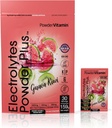 PulbereVitamina Electroliti Pulbere Plus, Keto, Guava Kiwi, Zero Zahăr, 1000mg Potasiu, 120mg Calciu, 120mg Magneziu, Non-GMO, Zero Calorii, 30 Pachete Hidratare