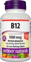 Webber Naturals Vitamina B12 1000 mcg, 150 Conte, comprimate de dizolvare rapida, Supliment de vitamina suport pentru metabolismul energetic, Imun si Heart Health, Formula vegetariana, 150 zile de aprovizionare