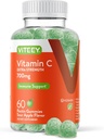 Gume de vitamina C masticabile Viteey pentru adulți - 700 mg supliment de sprijin imun cu rezistență suplimentară - Vegan, Gluten gratuit - 60 Conte