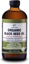 Ulei de semințe negru organic - USDA Certified Cold presat Sticla de sticlă Peste 1,5% Thymochinonă 3X puterea turcească negru Cumin Nigella Sativa non-GMO 100% ulei de semințe negre pură (32oz sticlă (2X16) Flacon)