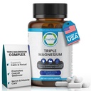 Triple Magneziu Supliment, 235mg, Dimagnesiu Malate, Citrate, Lysinate Chelate, 60 Capsule, Suporturi Somn, Relaxare musculara, Os & Heart Health, Energie & Functia nervoasa, SUA Made