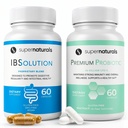 IBSolution Gut Health Bundle - All Natural Gut Health Support & Premium Probiotices w/ 40 Miliarde CFU pentru susținerea Bowels neregulate, Blooting, Constipație, Gaz, Durere abdominală - 2 Pack (120 Capace)