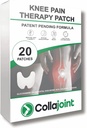 Knee Pain Relief Patch - Hydrogel for Mobility & Comfort with Collagen & Glucosamine - Low Odor, 20 Count