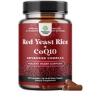 Red Yeast Rice cu supliment CoQ10 - Advanced Healthy Heart & Healthy Cholesterol Levels Formula pentru bărbaţi şi femei - extra Putere Capsule cu Red Yeast Rice 1200 mg capsule cu CoQ10-120 Conte