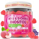 Inozitol Gumries pentru femei + Chasteberry, Myo-Inositol & D-Chiro Inositol 2000mg + 50mg Ideal 40:1 Raport cu metilat B12 & Folat, Choline, Magneziu, Vitamina D3 pentru sănătate generală, Pachet de 2