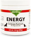 Animal Essentials Energie Cordyceps Supliment de ciuperci pentru câini și pisici - Suport Rezistenta si rezistenta, Functii respiratorii și renale sănătoase, Antioxidant, Extract de praf de ciuperci - 2.8 Oz (Pachet de 1)