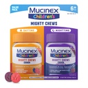 Mucinex Chews pentru copii Puternice Chews pentru copii de tuse Medicina de zi cu zi și de noapte Value Pack, Ușor de a doza Tuse Supressant pentru copii cu Dextrometorfan, Aroma mixt Berry, 32 Tablete masticabile medicamentate