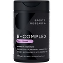 Sports Research® Vitamina B-complex - Spectrul complet de vitamine B cu metilat B12 & Folat - Gluten Free · Plant-Based · Non-GMO · Vegan-Friendly Formula - 120 Veggie Softgels