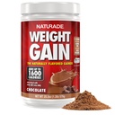 Naturade - All Natural Weight Gain Drink Mix - Gluten Free, Delicious Gust, 1600 Calories per Servings - Mass Gainer w/Carbohidrats & Proteine - Chocolate, 20.3 Ounce (12 Servings).