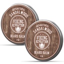 Viking Revolution Sandalwood Barbă Balm - Unt de barbă cu ulei de argan, Beard Softner pentru bărbați cu ulei de jobaba - Barbă Moisturizer pentru bărbați cu Beeswax - Beard Wax pentru bărbați (2oz, 2 Pack)