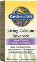 Garden of Life Living Calciu Advanced Bone Density Support Formula, 1000 mg Whole Food Plant Calciu Plus Vitamine D3, K1 și Magneziu pentru Absorbție, 120 Vegetarian Caplets