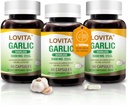 Lovita Odorless Usturoi Capsule, 5000 mg Fresh Usturoi Echivalent, 1,25% Allicin Extract, Suporturi Inimă, Tensiunea arterială, Colesterol & Sistem Immun, Non-GMO, Gluten-Free, 180 Vegan capsule