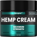 Crema Campa Naturala cu Turmeric, Msm, Arnica - Hemp Cream Putere maxima pentru discomfort in spate, HIPS, articulatii, genunchi, Elbows - Suport comun maxim cu extract de ulei de Hemp Gel - 4 oz