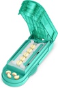 One PIX Pill Cutter Splitter pentru pastile mici și mici, Cutter medicament pentru tăierea pastile multiple la un moment dat în jumătate, Se taie pentru Pilula mici sau mari cu lama de oțel inoxidabil ascuțite ascunse, Cyan