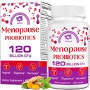 Menopauza Suplimente pentru femei, 120 Miliarde CFU Menopause Probiotice pentru femei, Probiotice toate-naturale pentru Flashuri fierbinți Menopauza, Transpirații nocturne, Swings, Gut și Hormone - 60 Capsule de plante