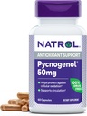 Natrol Pycnogenol Capsule, Antioxidant de protecție, Suplimentul protejează împotriva oxidării celulare și daune cauzate de vârstă, extractul european de pin maritim Bark, susține circulatia, 50 mg, 60 Conte
